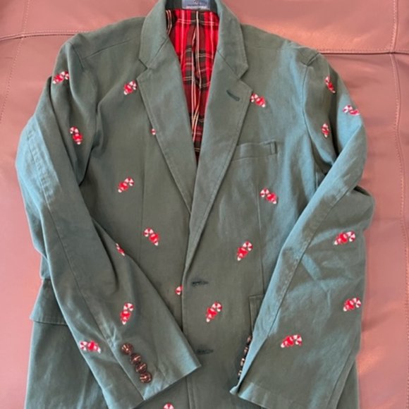 Men's Holiday Blazer with Candy Canes - Picture 1 of 5